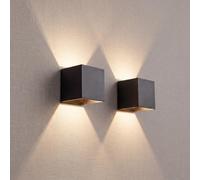OSRAM ORBIS Wall Square plafón negro, paquete de 2, 3000 K | Orbis Wall Square, Outdoor Lighting (Special), Negro, 50000 h, Paquete de 2