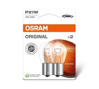 OSRAM ORIGINAL LINE 12V, P21W, lámpara de señalización, Base Metálica, Doble Blíster, (2 lámparas)