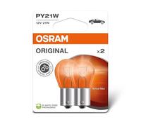 OSRAM ORIGINAL LINE 12V, PY21W, lámpara de señalización, Base Metálica, Doble Blíster, (2 lámparas)