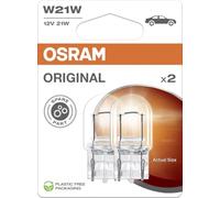 OSRAM ORIGINAL LINE 12V, W21W, lámpara de señalización, base de cuña de vidrio, doble ampolla (2 lámparas)