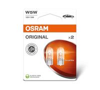 OSRAM ORIGINAL LINE 12V, W5W, lámpara de señalización, base de cuña de vidrio, doble ampolla (2 lámparas)