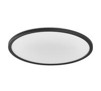 OSRAM Plafón ORBIS Ultra Slim 400mm, negro, 22W, 2720lm, homogéneo, luz blanco cálido (3000K) + retroiluminación, regulación en 3 etapas mediante interruptor de pared, ultraplano, protección IP20