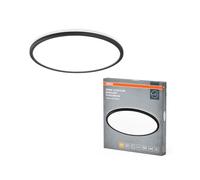 OSRAM Plafón ORBIS Ultra Slim 400mm, negro, 22W, 2720lm, homogéneo, luz blanco cálido (3000K) + retroiluminación, regulación en 3 etapas mediante interruptor de pared, ultraplano, protección IP20