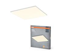 OSRAM Planon Frameless, panel luminoso sin marco en blanco con tecnología LED avanzada, 40 W, forma cuadrada (600x600mm), color de luz blanco cálido a 3000K, carcasa de aluminio