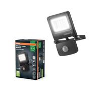OSRAM Proyector LED ENDURA FLOOD PC 10W con sensor, 4000K, 1000 lúmenes, IP44, con detector de movimiento, alcance de 9 m, ajustable, gris