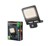 OSRAM Proyector LED ENDURA FLOOD PC 50W con sensor, blanco cálido 3000K, 5000 lúmenes, detección de movimiento IP44, alcance hasta 9 m, color gris
