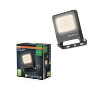 OSRAM Proyector LED ENDURA FLOOD PC de 10 W, blanco cálido de 3000 K, 1000 lúmenes, IP65, resistente a la intemperie, aluminio reciclado, ángulo de 110°, gris oscuro