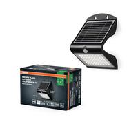 OSRAM Proyector solar ENDURA BUTTERFLY, negro, 4W, 500lm, sensor de movimiento y luz, luz exterior, batería recargable, ecológico, larga duración, fácil de instalar, IP65, 4000K.