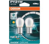 OSRAM DIADEM CHROME, Xenon, Luz de intermitencia PY21W 7507DC-02B doble vida en blister doble