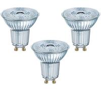 Osram Set 3 Bombillas LED PAR16 GU10 de Vidrio Con Reflector 2700K Warm Blanco [EEK: A++]