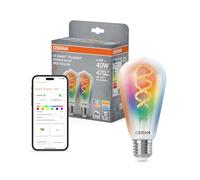 OSRAM SMART+ Bombilla Edison filament RGB (pack de 2, E27, 5W) - luz de 2700 a 6500K - 16M colores - Matter vía Wi-Fi - Alexa, Google, Apple