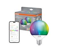 OSRAM SMART+ Bombilla Globe RGB (pack de 2, E14, 14W) - luz RGB + blanca regulable - compatible con Matter vía Wi-Fi - Alexa, Google, Apple