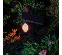 Osram - Foco solar exterior Bluetooth SMART+, con blanco ajustable (3000 K-6500 K) + luz de color, se puede utilizar sin alimentación, hasta ocho horas de autonomía, protección IP44, negro