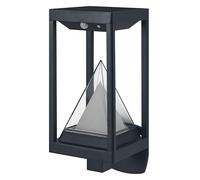 OSRAM SMART+ Lámpara de pared solar con Bluetooth para exteriores, con luz blanca cálida (3000 K) y luz de color, utilizable sin electricidad, hasta 2,5 horas de combustión al 100% de luz, recargable