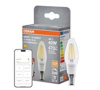 OSRAM SMART+ MATTER FILAMENT CLASSIC shapes DIMMABLE B-Form LED-Lampe Glas klar 4 W 470 lm 2700 K Matter Smartspeaker-Kompatibel Dimmbar Energieeffizienzklasse: E