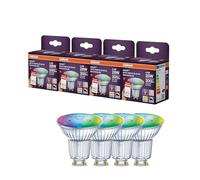 OSRAM SMART LED Spot PAR16 Reflector GU10, 4,9 W ZigBee 3.0, RGBW 16 millones de colores, regulable, control mediante aplicación, Alexa,4-Pack