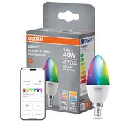OSRAM Lámpara LED SMART+ Matter B40 forma de vela 4,9 W E14 RGBW, regulable, control por aplicación y voz, compatible con Alexa, Google, Apple, WiFi