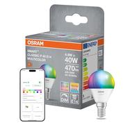 OSRAM Lámpara LED SMART+ Matter P40 mini forma de bola 4,9 W E14 RGBW, regulable, controlable mediante aplicación y voz, compatible con Alexa, Google, Apple, WiFi
