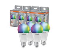 OSRAM SMART+ RGBW, lámpara LED E27 con Matter over Wifi, especialmente diseñada para ALEXA - configuración fácil con un clic, reemplaza 100W, 2700-6500K, 16 millones de colores RGB, paquete de 4