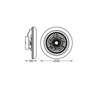 OSRAM SMART+ Ventilador de techo LED WiFi ROUND blanco silencioso 55 cm
