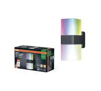 OSRAM SMART+ WiFi Cube Arriba/Abajo Lámpara de pared LED Gris oscuro, 14W, 950lm, RGB+W 3000K, WiFi, Alexa, IP44 Exterior