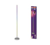 OSRAM SMART WIFI lámpara de pie inteligente y moderna para iluminación indirecta, con tecnología WiFi y Magic RGB, regulable, plata, aluminio, fuente de luz no sustituible