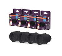 OSRAM SMART+ ZIGBEE enchufe EU en negro, enchufe inteligente con control de consumo energético y tecnología ZigBee para integrar dispositivos eléctricos en el sistema de hogar inteligente,4-Pack