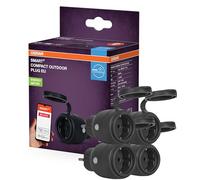OSRAM SMART+ ZIGBEE enchufe exterior EU, enchufe exterior con control de consumo energético en negro de PP, protección IP44, integración de dispositivos en el hogar inteligente,4-Pack