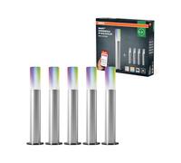 OSRAM SMART+ Zigbee postes decorativos para exterior, 5 postes con RGB + blanco regulable, en gris de aluminio, protección IP65, para jardín y balcón