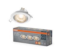 OSRAM Spot Set luz empotrada GU10, 4.5W 2700K blanco cálido, giratorio, Aluminio blanco, Lámpara GU10 incluida, IP20