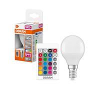 OSRAM STAR+ RGBW LED Lampe mit E14 Sockel, RGB-Farben per Fernbedienung änderbar, 5.5W, Tropfenform, Ersatz für 40W-Glühbirne, matt, LED Retrofit RGBW lamps with remote control, Einzelpack