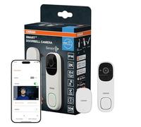 OSRAM Timbre con vídeo SMART+ WiFi 3MP 2K Batería IP66 Blanco Timbre con video SMART+ WiFi de 3 MP y 2K, sensor PIR, batería de 5200 mAh, timbre, ángulo de 160°, compatible con Alexa, blanco