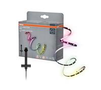 OSRAM Tira de LED FLEX AUDIO TV 2M RGB, blanca, 3,7W, 50lm, receptor de sonido integrado, sensor de color, larga duración, fácil instalación, con puerto USB, autoadhesiva, IP20