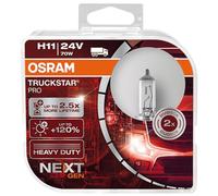 OSRAM TRUCKSTAR PRO H11, +120% más de brillo, lámpara halógena para faros delanteros, 64216TSP-HCB, lámpara para camión de 24 V, caja doble (2 lámparas)