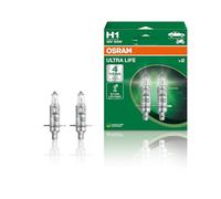 OSRAM ULTRA LIFE, H1, lámparas halógenas para faros, caja plegable colgante (2 lámparas)