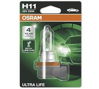 OSRAM ULTRA LIFE H11, lámpara para faros halógena, 64211ULT-01B, automóvil de 12 V, ampolla individual (1 unidad)