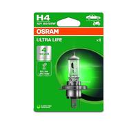 OSRAM ULTRA LIFE, H4, lámpara de faro halógena, ampolla única (1 lámpara)