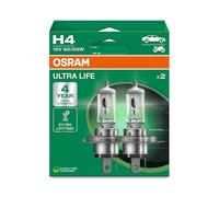 OSRAM ULTRA LIFE H4, lámpara para faros halógena, 64193ULT-HCB, automóvil de 12 V, caja doble (2 unidades)