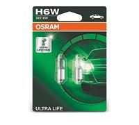 OSRAM ULTRA LIFE H6W, Lámpara halógena, luz de estacionamiento y de posición, 64132ULT-02B, automóvil de 12 V, ampolla doble (2 unidades)