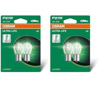 OSRAM ULTRA LIFE, P21W, Doble Blister, (2 lámparas) (Paquete de 2)