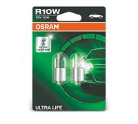 OSRAM ULTRA LIFE R10W, Lámpara halógena, luz trasera, luz de matrícula, de estacionamiento y de posición, 5008ULT-02B, automóvil de 12 V, ampolla doble (2 unidades)