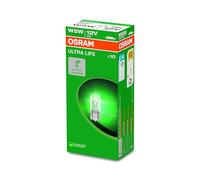 OSRAM ULTRA LIFE W5W, Lámpara halógena, luz de matrícula y de posición, 2825ULT, automóvil de 12 V, estuche (10 unidades)