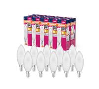 OSRAM Valor de estrella LED de Lámpara LED B60 Classic B60 para enchufe E14, forma de vela, FR, 806 lúmenes, blanco cálido (2700k), reemplazo de bombillas convencionales de 60 W, 10 paquetes de 10