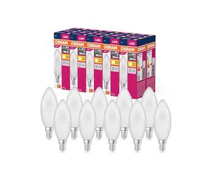 OSRAM Valor de estrella LED de Lámpara LED B60 Classic B60 para enchufe E14, forma de vela, FR, 806 lúmenes, blanco cálido (2700k), reemplazo de bombillas convencionales de 60 W, 10 paquetes de 10