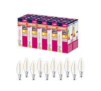OSRAM Valor de estrella LED de Lámpara LED clásica B40 para enchufe E14, forma de vela, FIL, 470 lúmenes, blanco cálido (2700k), reemplazo de bombillas convencionales de 40W, 10 paquetes de 10