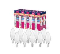 OSRAM Valor de estrella LED de Lámpara LED clásica B40 para enchufe E14, forma de vela, FR, 470 lúmenes, luz de día blanca (6500k), reemplazo de bombillas de 40W convencionales, 10 paquetes de 10