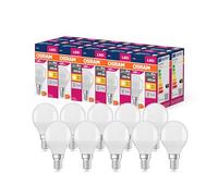 OSRAM Valor de estrella LED de Lámpara LED clásica P40 para enchufe E14, forma de caída, FR, 470 lúmenes, blanco cálido (2700k), reemplazo de bombillas convencionales de 40W, paquete de 10