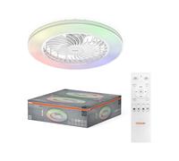 OSRAM Ventilador de techo LED Bayamo 590 mm, 58 W, 2530 lm, CCT 3000-6500 K, RGB, ángulo de haz de 110°, caudal de aire de 1935 m³/h, vida útil de 50000 h, regulable, mando a distancia