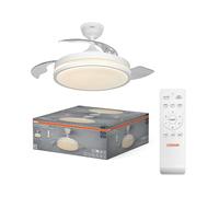 OSRAM Ventilador de techo LED Coromuel, 1065 mm, 60 W, CCT 3000/4000/6500 K, 2600 lm, ángulo de haz de 115°, vida útil de 50.000 h, regulable, mando a distancia incluido