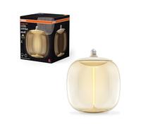 OSRAM Vintage 1906® Big Oval, lámpara LED decorativa con cristal color ámbar, con filamento nuevo, ultrafino y magnético, casquillo E27, 3,4 vatios, blanco cálido (2700K), bajo consumo energético
